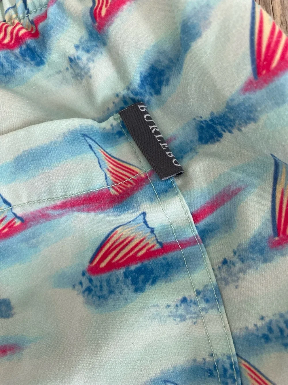 Burlebo Mens Lined Swim Shorts Trunks Colorful Vibrant Fins XL